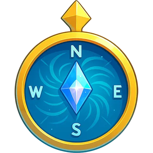 Mystical compass guiding through endless skies